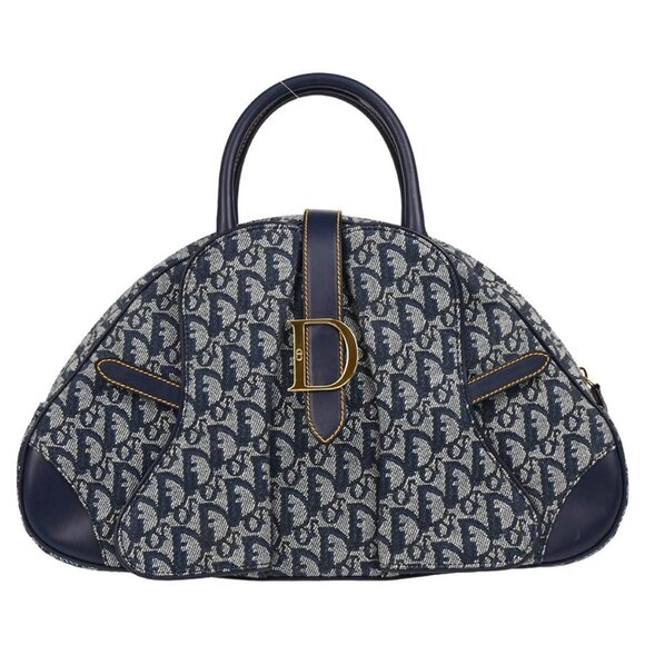 Christian Dior Navy Double Saddle Trotter Handbag MA-0080 185362 - Picture 1 of 10